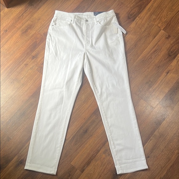 Talbots | Flawless High-Waist Straight-Leg Curvy | Women's White Jeans | 12 - Picture 7 of 16